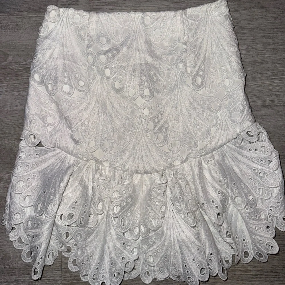Maje white‎ Julie Guipure lace mini skirt